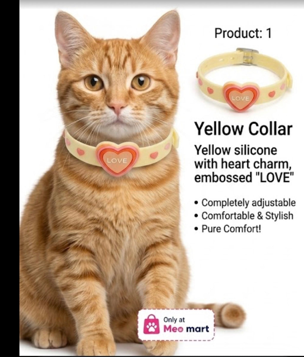 Cute Floral Cat Collar – Adjustable Soft Pet Collar with Heart Charm
