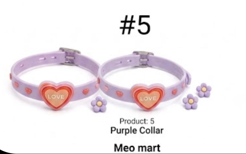 Cute Floral Cat Collar – Adjustable Soft Pet Collar with Heart Charm