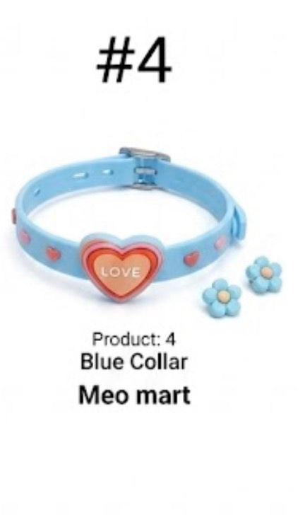 Cute Floral Cat Collar – Adjustable Soft Pet Collar with Heart Charm