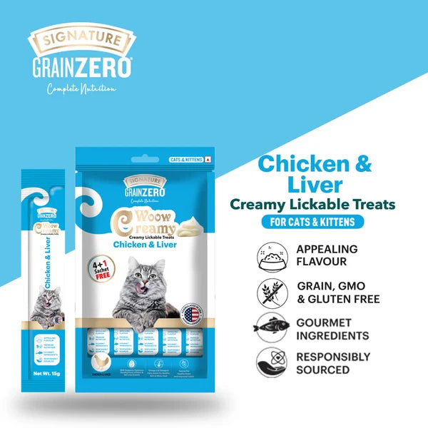 Signature Grain Zero Creamy Lickable Treats Chicken & Liver