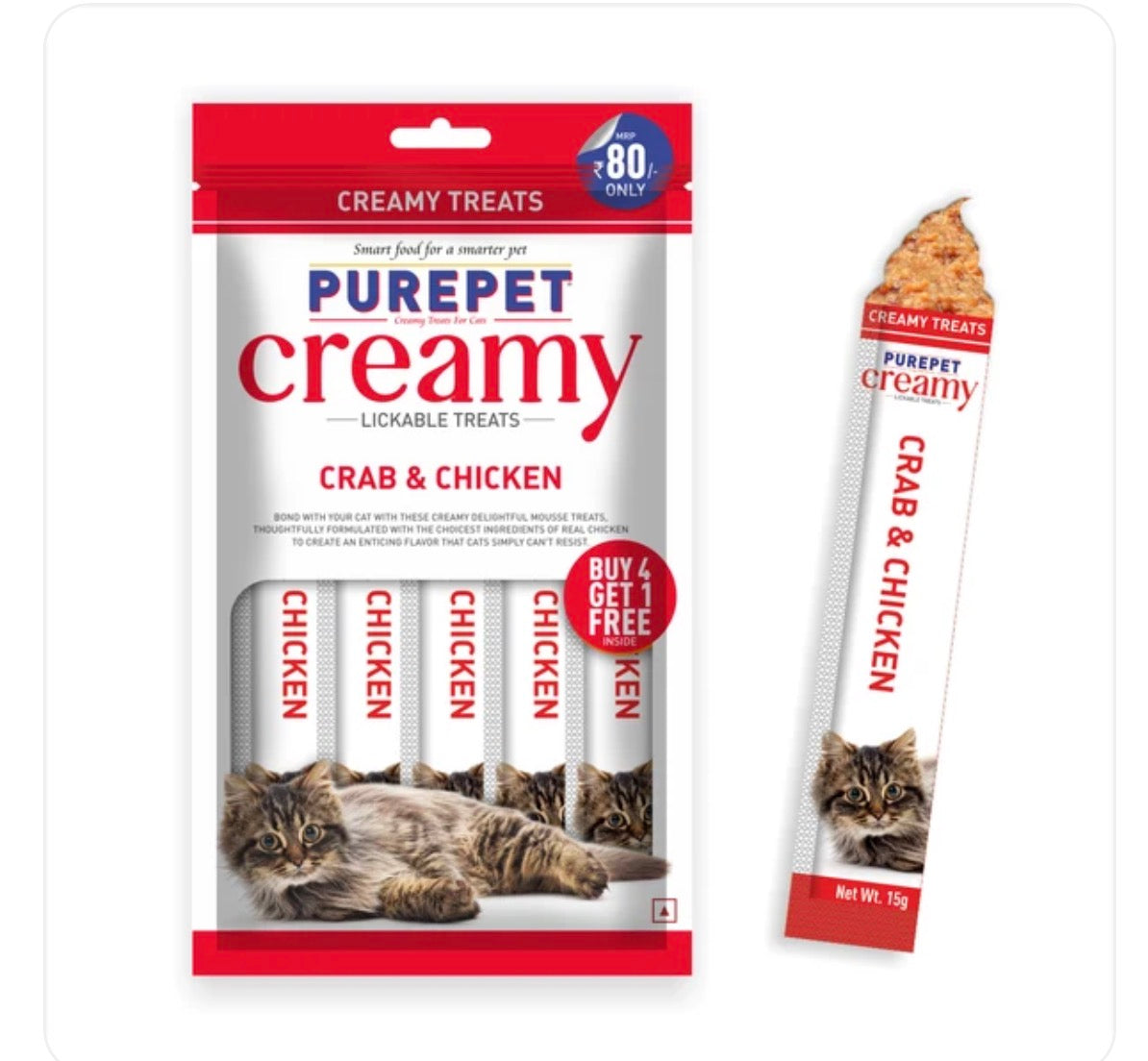 Purepet Creamy Lickable Cat Treats – 75g | Multiple Flavours