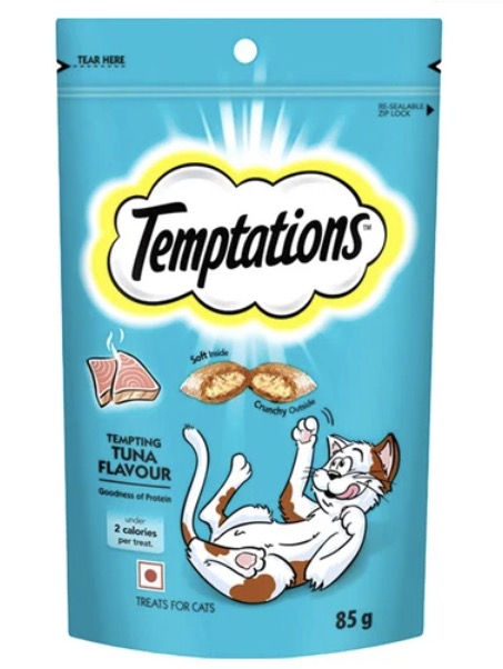Product Title
Temptations Cat Treats – Salmon, Tuna & Tasty Chicken Flavours | Crunchy Outside, Soft Inside | Irresistible Cat Treats
